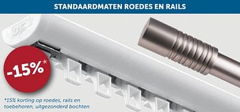 Aanbiedingen Standaardmaten roedes en rails -15% - Geldig van 19/10/2021 tot 15/11/2021 bij Zelfbouwmarkt
