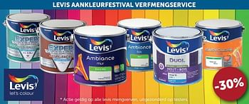 Aanbiedingen -30% levis aankleurfestival verfmengservice - Levis - Geldig van 19/10/2021 tot 15/11/2021 bij Zelfbouwmarkt