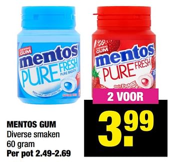 Aanbiedingen Mentos gum - Mentos - Geldig van 11/10/2021 tot 24/10/2021 bij Big Bazar