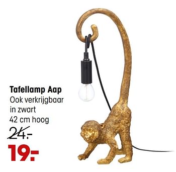 Aanbiedingen Tafellamp aap - Huismerk - Kwantum - Geldig van 18/10/2021 tot 31/10/2021 bij Kwantum