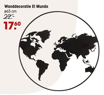 Aanbiedingen Wanddecoratie el mundo - Huismerk - Kwantum - Geldig van 18/10/2021 tot 31/10/2021 bij Kwantum