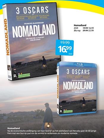 Aanbiedingen Nomadland dvd - Huismerk - Boekenvoordeel - Geldig van 17/10/2021 tot 23/10/2021 bij Boekenvoordeel