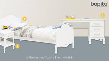 Aanbiedingen Bopita nachtkastje elena wit - Bopita - Geldig van 17/10/2021 tot 23/10/2021 bij Baby & Tiener Megastore