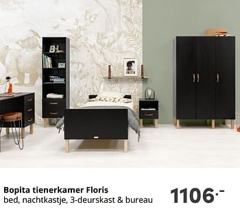 Aanbiedingen Bopita tienerkamer floris - Bopita - Geldig van 17/10/2021 tot 23/10/2021 bij Baby & Tiener Megastore