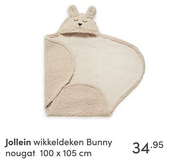Aanbiedingen Jollein wikkeldeken bunny nougat - Jollein - Geldig van 17/10/2021 tot 23/10/2021 bij Baby & Tiener Megastore