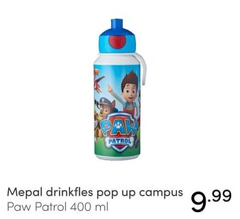 Aanbiedingen Mepal drinkfles pop up campus paw patrol - PAW  PATROL - Geldig van 17/10/2021 tot 23/10/2021 bij Baby & Tiener Megastore