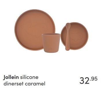 Aanbiedingen Jollein silicone dinerset caramel - Jollein - Geldig van 17/10/2021 tot 23/10/2021 bij Baby & Tiener Megastore