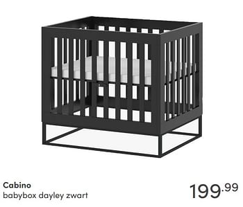 Aanbiedingen Cabino babybox dayley zwart - Cabino - Geldig van 17/10/2021 tot 23/10/2021 bij Baby & Tiener Megastore