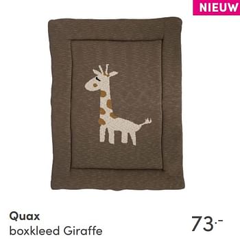Aanbiedingen Quax boxkleed giraffe - Quax - Geldig van 17/10/2021 tot 23/10/2021 bij Baby & Tiener Megastore
