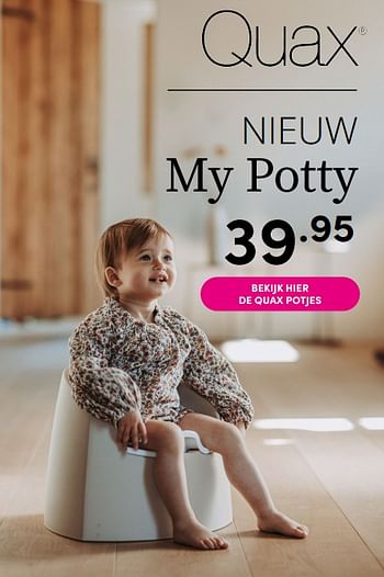 Aanbiedingen Quax nieuw my potty - Quax - Geldig van 17/10/2021 tot 23/10/2021 bij Baby & Tiener Megastore
