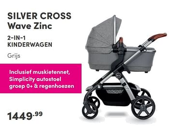 Aanbiedingen Silver cross wave zinc 2-in-1 kinderwagen - Silver Cross - Geldig van 17/10/2021 tot 23/10/2021 bij Baby & Tiener Megastore