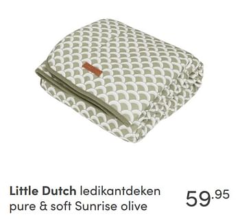 Aanbiedingen Little dutch ledikantdeken pure + soft sunrise olive - Little Dutch - Geldig van 17/10/2021 tot 23/10/2021 bij Baby & Tiener Megastore