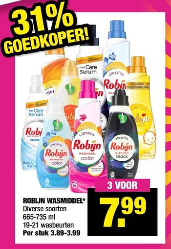Aanbiedingen Robijn wasmiddel - Robijn - Geldig van 25/10/2021 tot 07/11/2021 bij Big Bazar