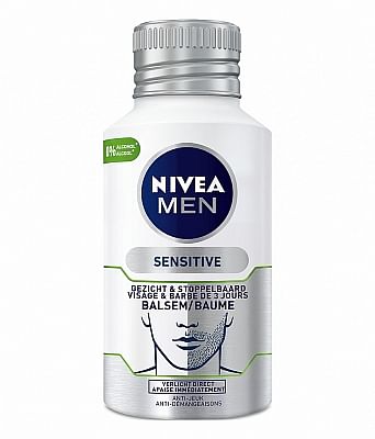 Aanbiedingen 125ml Nivea Men Sensitive Skin en Stubble Balm - Geldig van 20/10/2021 tot 21/01/2022 bij Drogisterij.net