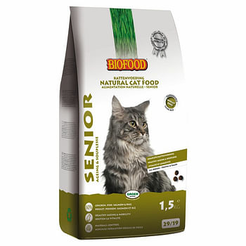 Aanbiedingen Biofood Kattenvoer Senior 1,5 kg - Geldig van 21/10/2021 tot 15/12/2021 bij Plein