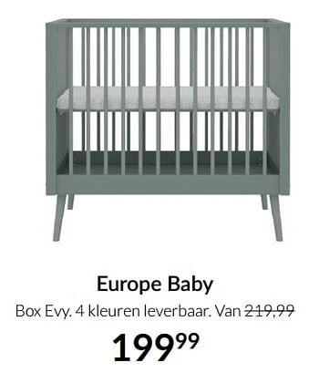 Aanbiedingen Europe baby box evy - Europe baby - Geldig van 19/10/2021 tot 15/11/2021 bij Babypark