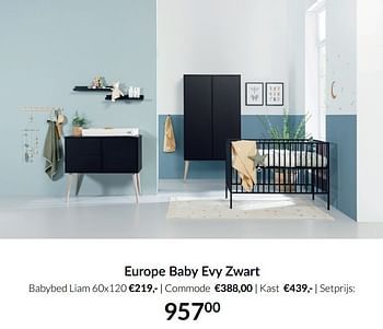 Aanbiedingen Europe baby evy zwart - Europe baby - Geldig van 19/10/2021 tot 15/11/2021 bij Babypark