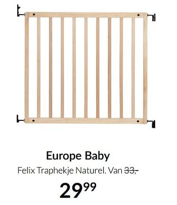 Aanbiedingen Europe baby felix traphekje naturel - Europe baby - Geldig van 19/10/2021 tot 15/11/2021 bij Babypark