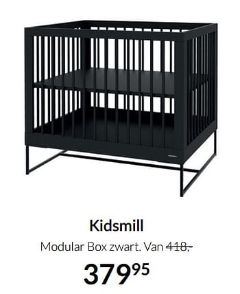 Aanbiedingen Kidsmill modular box zwart - Kidsmill - Geldig van 19/10/2021 tot 15/11/2021 bij Babypark