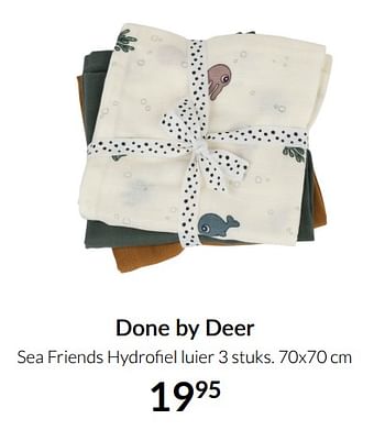 Aanbiedingen Done by deer sea friends hydrofiel luier - Done by Deer - Geldig van 19/10/2021 tot 15/11/2021 bij Babypark