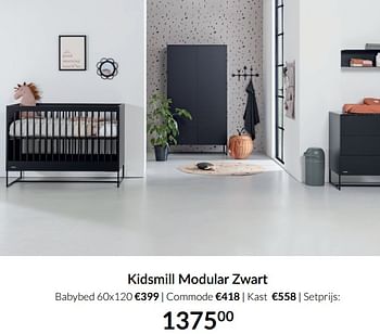 Aanbiedingen Kidsmill modular zwart - Kidsmill - Geldig van 19/10/2021 tot 15/11/2021 bij Babypark