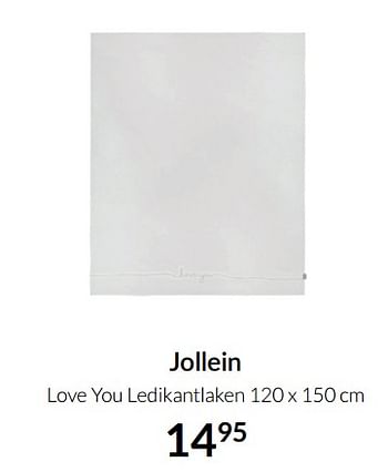 Aanbiedingen Jollein love you ledikantlaken - Jollein - Geldig van 19/10/2021 tot 15/11/2021 bij Babypark