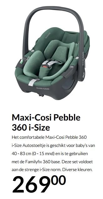 Aanbiedingen Maxi-cosi pebble 360 i-size - Maxi-cosi - Geldig van 19/10/2021 tot 15/11/2021 bij Babypark