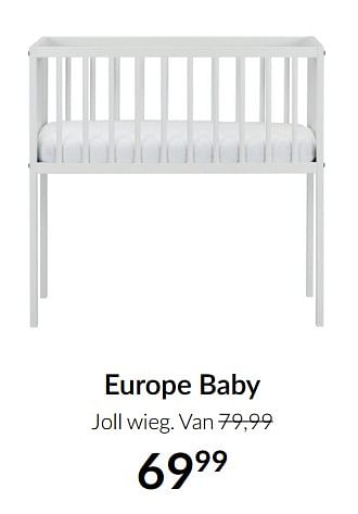Aanbiedingen Europe baby joll wieg - Europe baby - Geldig van 19/10/2021 tot 15/11/2021 bij Babypark
