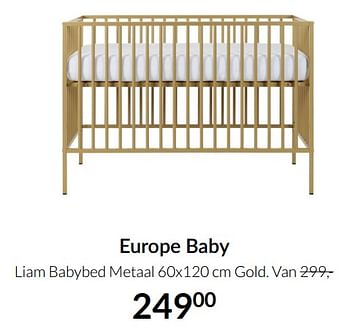 Aanbiedingen Europe baby liam babybed metaal - Europe baby - Geldig van 19/10/2021 tot 15/11/2021 bij Babypark