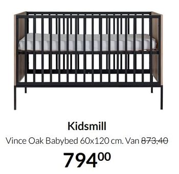 Aanbiedingen Kidsmill vince oak babybed - Kidsmill - Geldig van 19/10/2021 tot 15/11/2021 bij Babypark