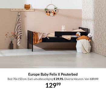 Aanbiedingen Europe baby felix ii peuterbed - Europe baby - Geldig van 19/10/2021 tot 15/11/2021 bij Babypark