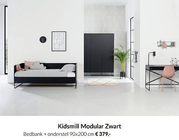 Aanbiedingen Kidsmill modular zwart bedbank + onderstel - Kidsmill - Geldig van 19/10/2021 tot 15/11/2021 bij Babypark