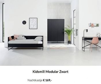 Aanbiedingen Kidsmill modular zwart nachtkastje - Kidsmill - Geldig van 19/10/2021 tot 15/11/2021 bij Babypark