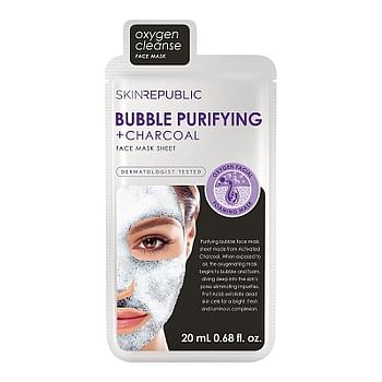 Aanbiedingen Skin Republic Bubble Purifying Charcoal Face Mask 20ml - Geldig van 23/10/2021 tot 21/01/2022 bij Drogisterij.net