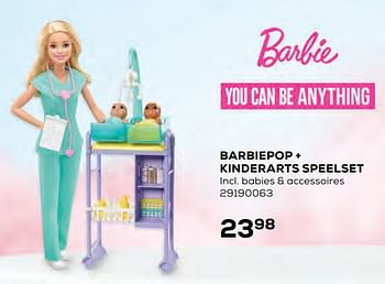 Aanbiedingen Barbiepop + kinderarts speelset - Mattel - Geldig van 22/10/2021 tot 07/12/2021 bij Supra Bazar