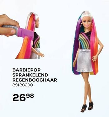 Aanbiedingen Barbiepop sprankelend regenbooghaar - Mattel - Geldig van 22/10/2021 tot 07/12/2021 bij Supra Bazar