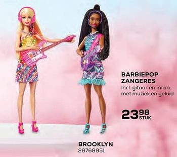 Aanbiedingen Barbiepop zangeres brooklyn - Mattel - Geldig van 22/10/2021 tot 07/12/2021 bij Supra Bazar