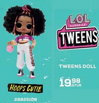 Aanbiedingen Tweens doll hoops cutie - LOL Surprise - Geldig van 22/10/2021 tot 07/12/2021 bij Supra Bazar