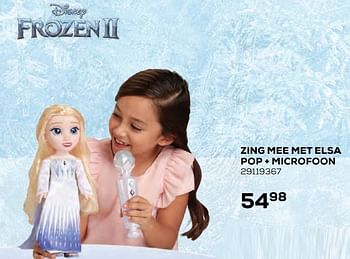 Aanbiedingen Zing mee met elsa pop + microfoon - Disney  Frozen - Geldig van 22/10/2021 tot 07/12/2021 bij Supra Bazar