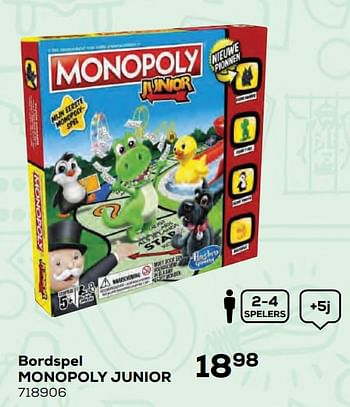 Aanbiedingen Bordspel monopoly junior - Hasbro - Geldig van 22/10/2021 tot 07/12/2021 bij Supra Bazar