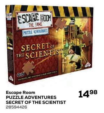 Aanbiedingen Escape room puzzle adventures secret of the scientist - Identity Games - Geldig van 22/10/2021 tot 07/12/2021 bij Supra Bazar