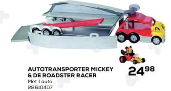 Aanbiedingen Autotransporter mickey + de roadster racer - Disney - Geldig van 22/10/2021 tot 07/12/2021 bij Supra Bazar