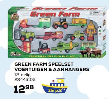 Aanbiedingen Green farm speelset voertuigen + aanhangers - Green Farm - Geldig van 22/10/2021 tot 07/12/2021 bij Supra Bazar