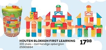 Aanbiedingen Houten blokken first learning - First Learning - Geldig van 22/10/2021 tot 07/12/2021 bij Supra Bazar