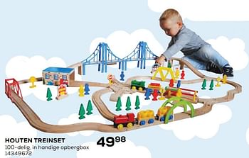 Aanbiedingen Houten treinset - Mattel - Geldig van 22/10/2021 tot 07/12/2021 bij Supra Bazar