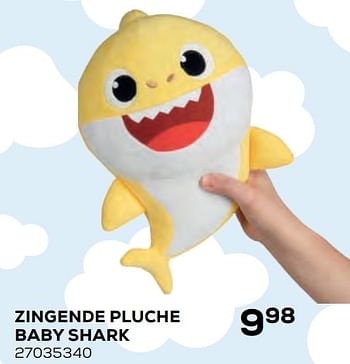 Aanbiedingen Zingende pluche baby shark - Hap P Kid - Geldig van 22/10/2021 tot 07/12/2021 bij Supra Bazar