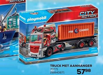 Aanbiedingen Truck met aanhanger 70771 - Playmobil - Geldig van 22/10/2021 tot 07/12/2021 bij Supra Bazar