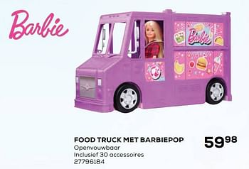 Aanbiedingen Food truck met barbiepop - Mattel - Geldig van 22/10/2021 tot 07/12/2021 bij Supra Bazar
