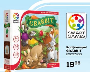 Aanbiedingen Konijnenspel grabbit - Smart Games - Geldig van 22/10/2021 tot 07/12/2021 bij Supra Bazar