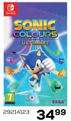 Aanbiedingen Nintendo switch sonic colours ultimate - Sega - Geldig van 22/10/2021 tot 07/12/2021 bij Supra Bazar